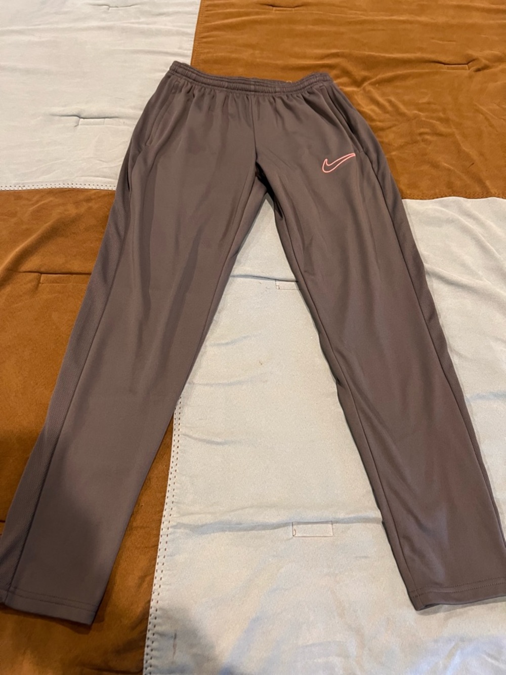 Nike Grey Active Pants with Pink Swoosh